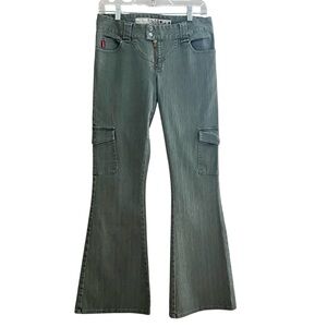 Vintage‎ Y2K Mudd Jeans Flare Leg Green Size 7
